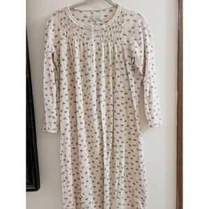 VTG Cottagecore soft pink Long Sleeve Nightgown Floral lace trim Romantic XS